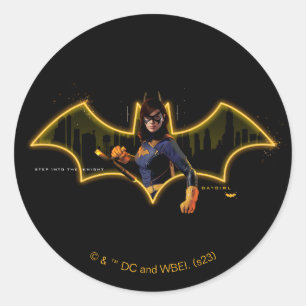 Gotham Knights Batgirl in Logo Classic Round Sticker