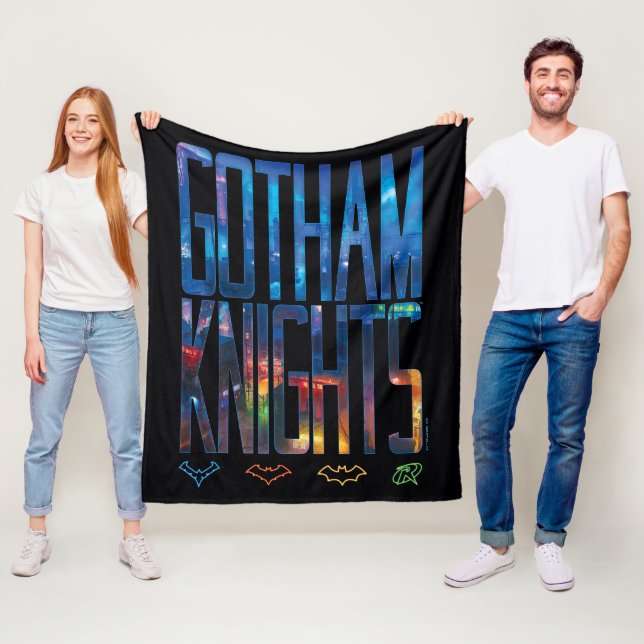 Gotham Knights City Lettering Fleece Blanket (In Situ)