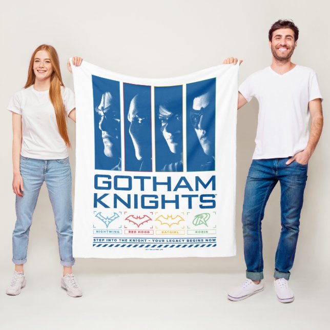 Gotham Knights Face Panels Fleece Blanket (In Situ)