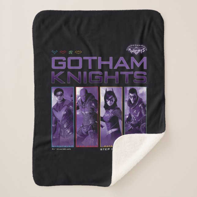 Gotham Knights Hero Panels Sherpa Blanket (Front)