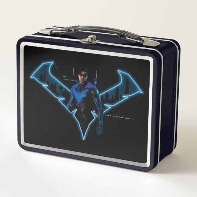 Gotham Knights Nightwing in Logo Metal Lunch Box (Front)