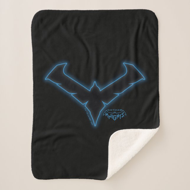 Gotham Knights Nightwing Logo Sherpa Blanket (Front)