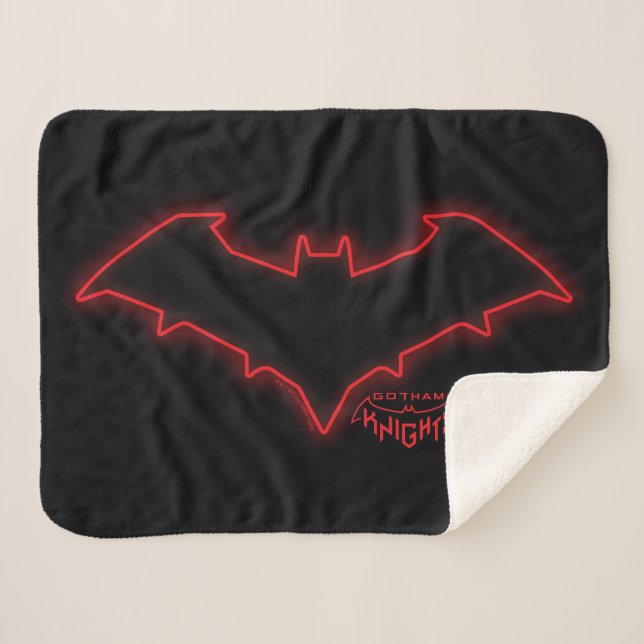 Gotham Knights Red Hood Logo Sherpa Blanket (Front (Horizontal))