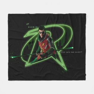 Gotham Knights Robin in Logo Fleece Blanket