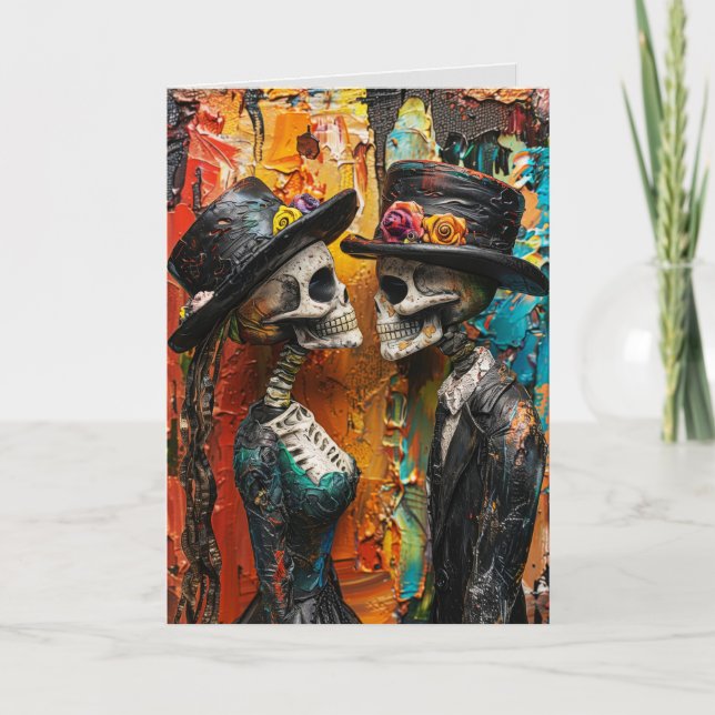 GOTHC SKELETONS WEDDING CONGRATULATIONS CARDS (Front)