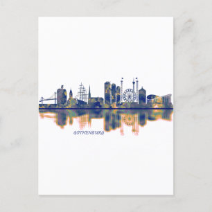 Gothenburg Skyline Invitation Postcard