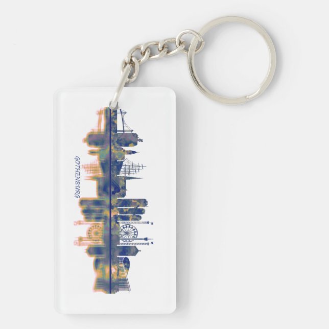 Gothenburg Skyline Key Ring (Back)