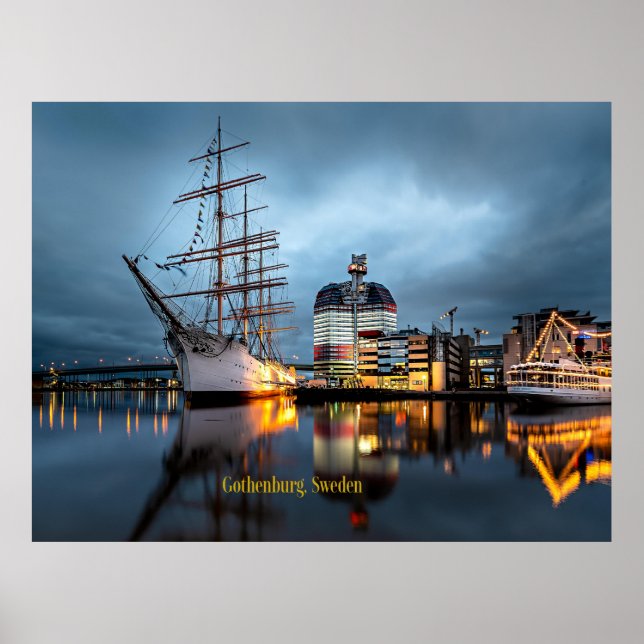Gothenburg, Sweden at night Poster (Front)