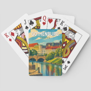 Gothenburg Sweden Illustration Travel Art Vintage Playing Cards