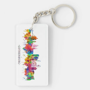 Gothenburg Sweden Skyline Key Ring