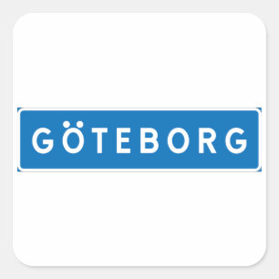 Gothenburg, Swedish road sign Square Sticker