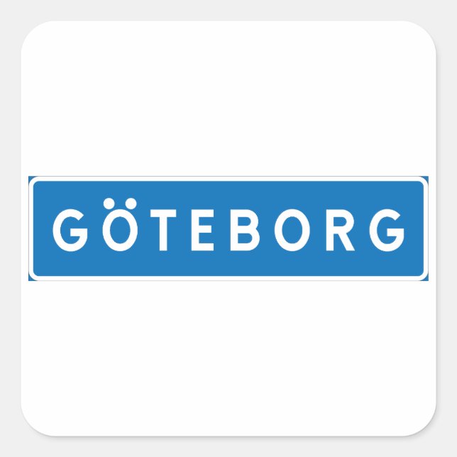 Gothenburg, Swedish road sign Square Sticker (Front)