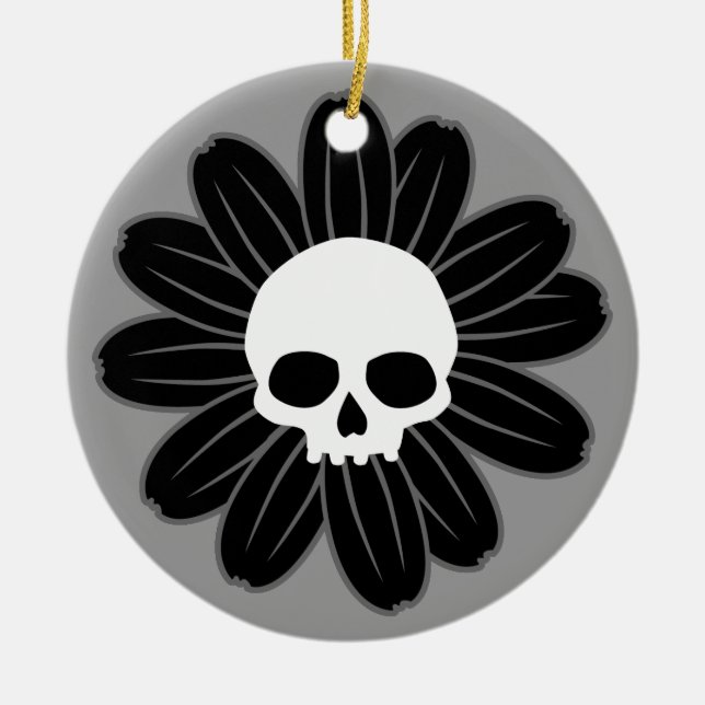 GothFlower Ceramic Tree Decoration (Front)