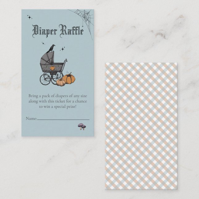 Gothic A Baby is Brewing Diaper Raffle Baby Shower Enclosure Card (Front/Back)