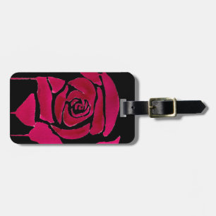 Gothic abstract rose watercolor origianal art luggage tag