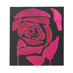 Gothic abstract rose watercolor origianal art notepad