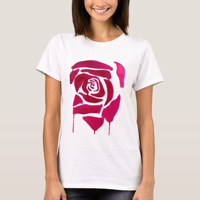 Gothic abstract rose watercolor origianal art T-Shirt (Front)