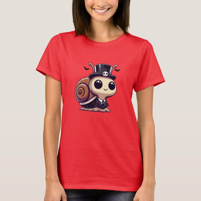 Gothic Addams Snail T-Shirt (Front)