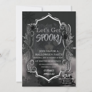 Gothic Adult Halloween Party Vintage  Invitation