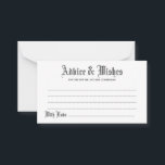Gothic Advice & Wishes Wedding Card<br><div class="desc">Customise and personalise this gothic inspired wedding advice and wishes card. Edit options are available.</div>