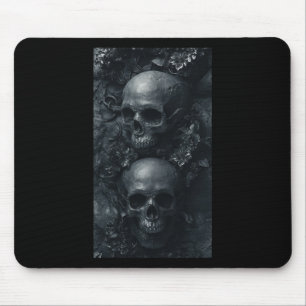 Gothic Aesthetic Grunge Skull Art Botanical Edgy  Mouse Mat
