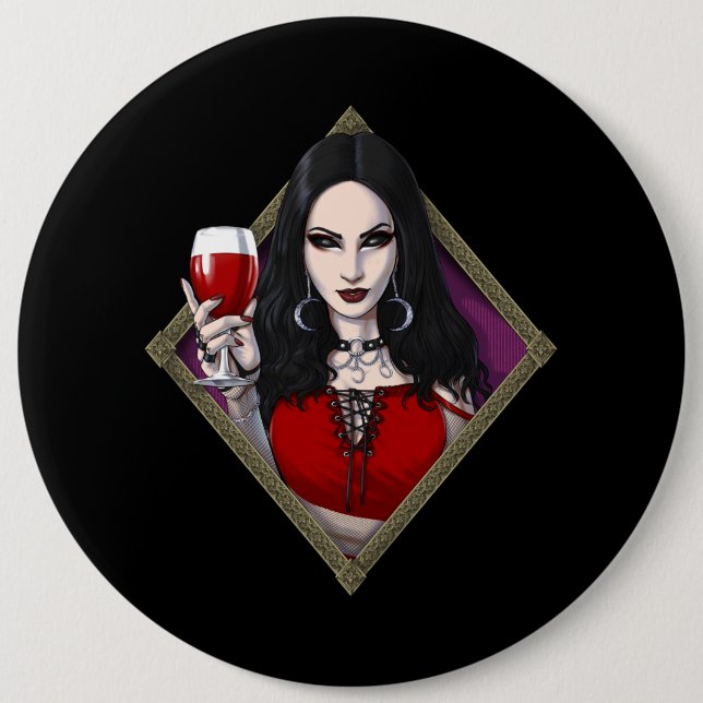 Gothic Alien Witch 6 Cm Round Badge (Front)