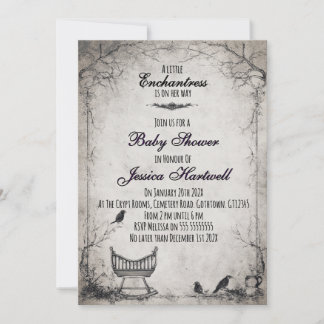 Gothic Alternative Girl Baby Shower Invitation