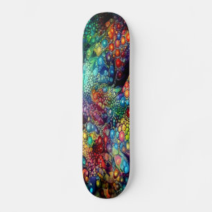 Gothic Ancient Architecture With Colorful Stained Skateboard