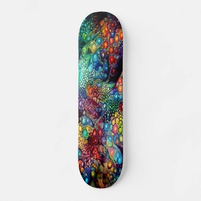 Gothic Ancient Architecture With Colorful Stained Skateboard (Front)
