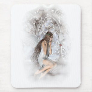 Gothic Angel and Her Dove Vignette Mouse Mat
