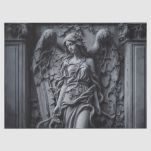 Gothic Angel and Vines Sculpture Decoupage Tissue Paper