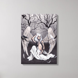 Gothic Angel Black White Hope Despair Canvas Print