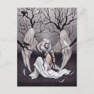 Gothic Angel Black White Hope Despair Postcard