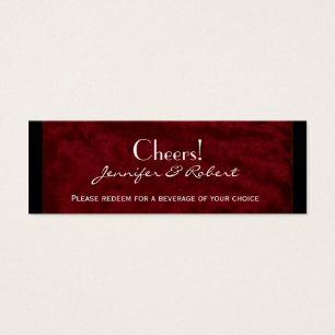 Gothic Angel on Red Velvet Wedding Drink Ticket