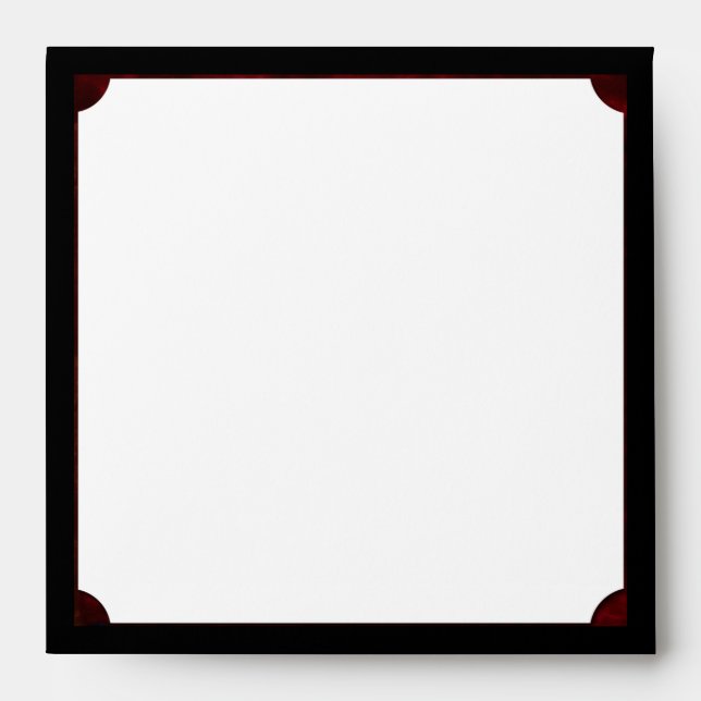 Gothic Angel on Red Velvet Wedding Envelope (Front)