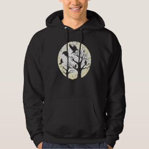 Gothic Animal Forest Bird Raven Creepy Night Moonl Hoodie