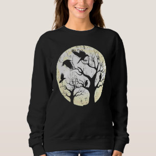 Gothic Animal Forest Bird Raven Creepy Night Moonl Sweatshirt