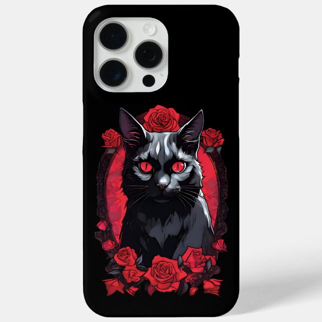 Gothic Animal Portrait | Black Cat Case-Mate iPhone Case (Back)
