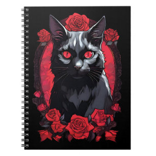 Gothic Animal Portrait Black Cat Notebook