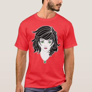 Gothic anime girl with pretty jewelry funny T-Shirt