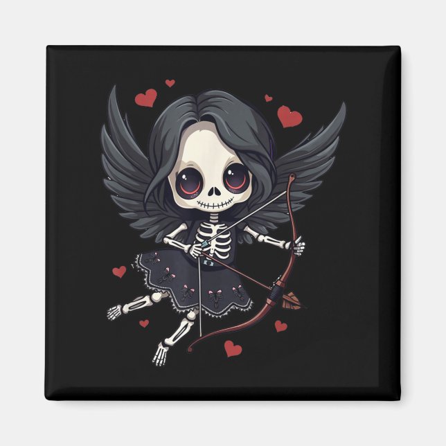 Gothic Anime Skeleton Cud – Dark Valentine Kawaii  Magnet (Front)