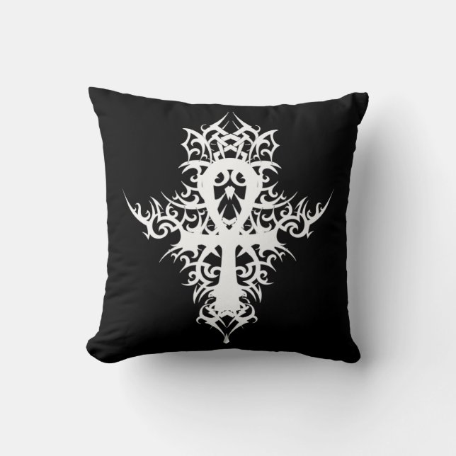 Gothic Ankh Cushion (Front)