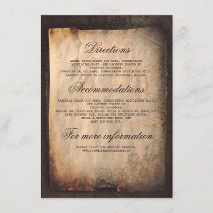 Gothic Antique Wedding Details - Information Enclosure Card