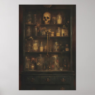 Gothic Apothecary Wall Art Print, Dark Academia