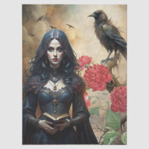 Gothic Arcana Tarot Reader & Raven Fantasy  Tissue Paper