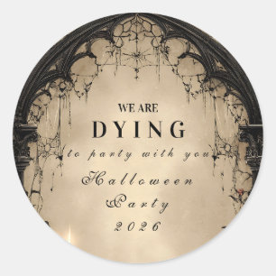 Gothic Arch Candlelight Halloween Classic Round Sticker