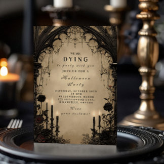 Gothic Arch Candlelight Halloween Invitation