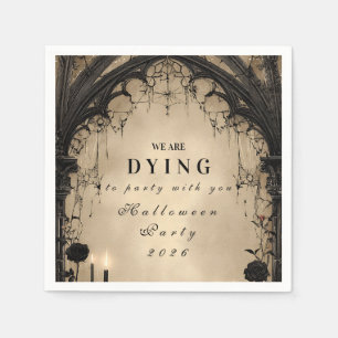 Gothic Arch Candlelight Halloween Napkin