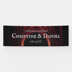 Gothic Arch Elegant Wedding Dark Black Red Banner
