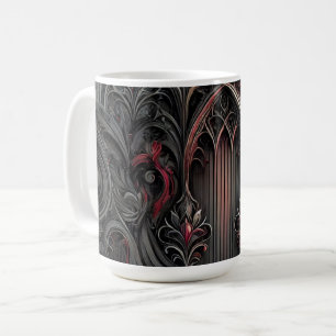 Gothic Arches Mug – Black and Red Elegance